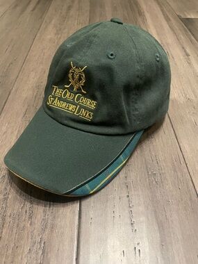 St Andrews Links Old Course Hat Golf Cap Green Tartan Strapback Scotland